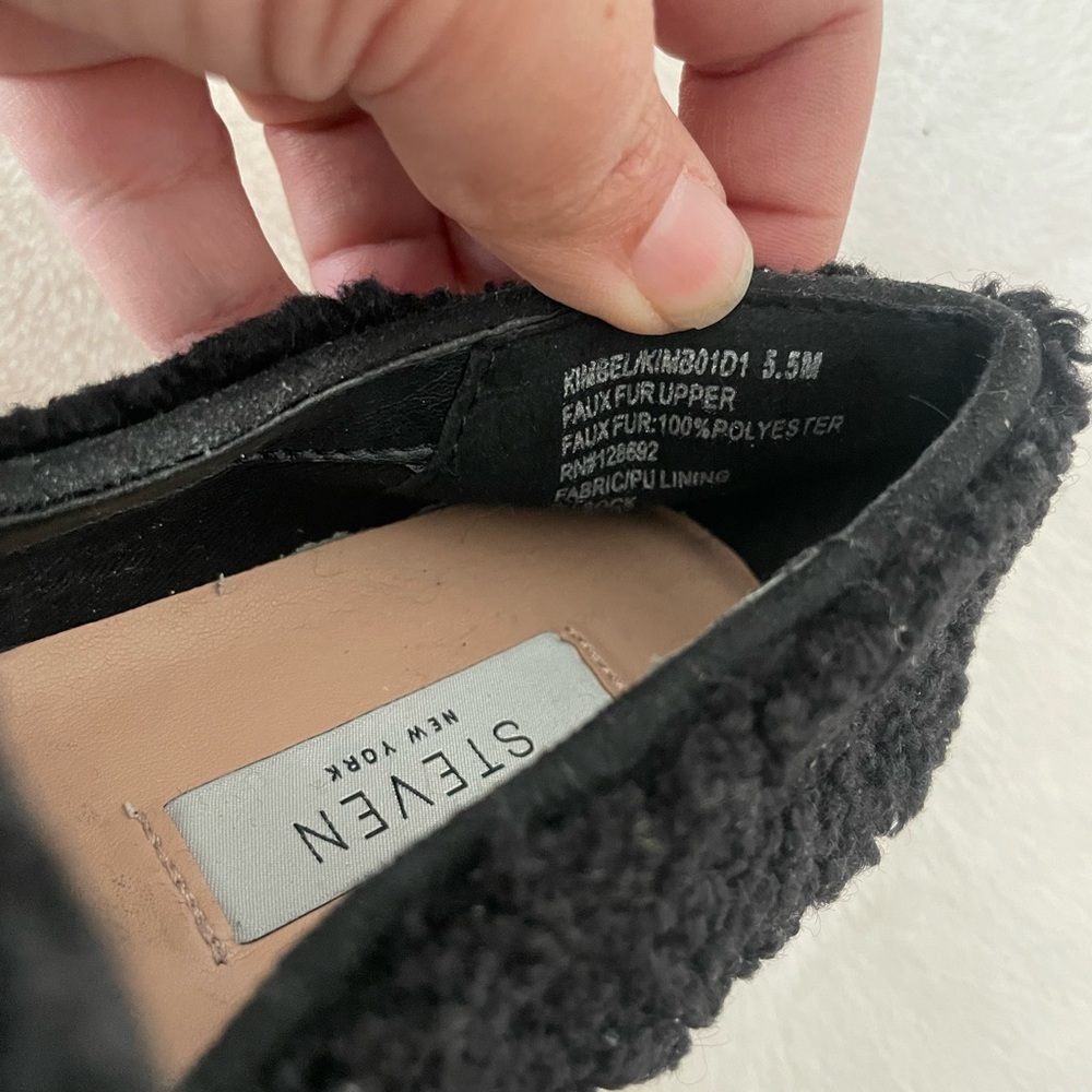 NEW Steven New York Sneaker Kimbel Faux Shearling Slip-On Black 5.5 G 710 - Picture 9 of 11
